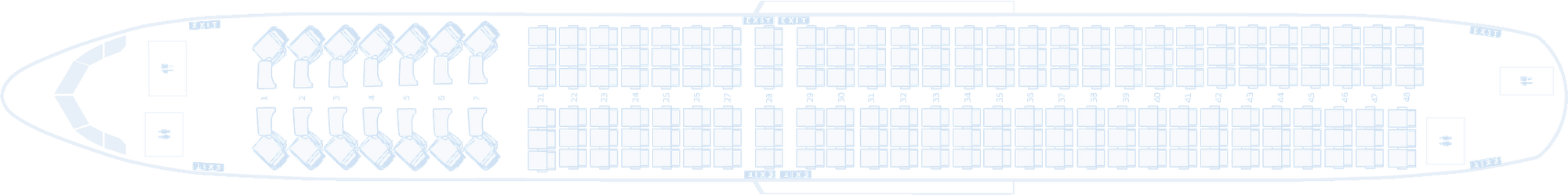 Plano de cabina del Airbus A321XLR