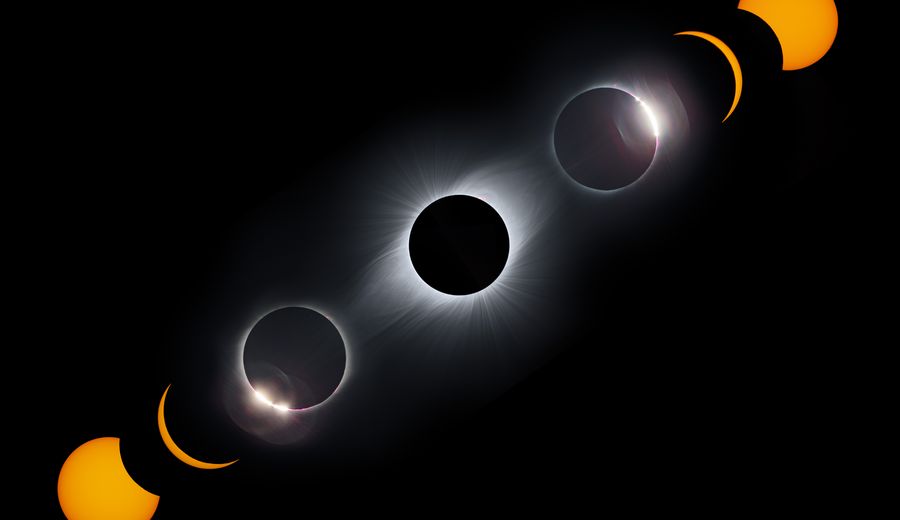 Secuencia fotográfica de un eclipse total